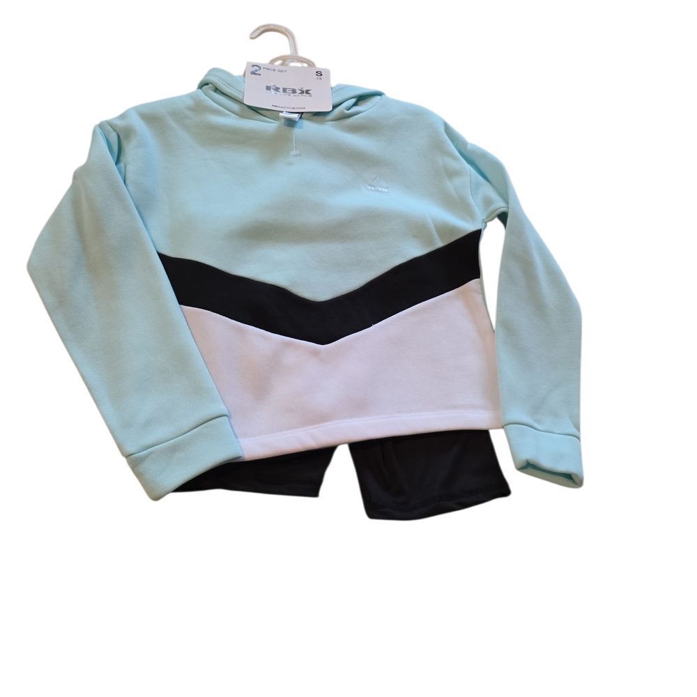 Mint and Black Hoodie with Shorts Set Size 7/8